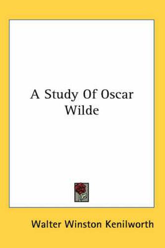 Cover image for A Study of Oscar Wilde