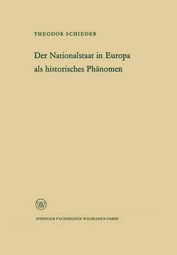 Ansprache Des Ministerprasidenten Dr. Franz Meyers. Der Nationalstaat in Europa ALS Historisches Phanomen