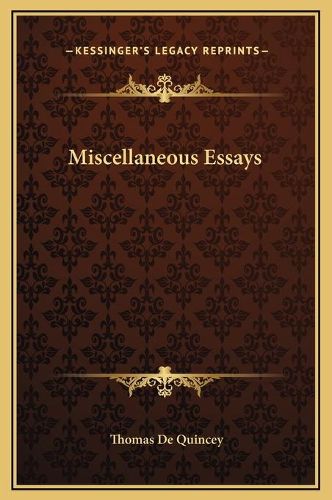 Cover image for Miscellaneous Essays