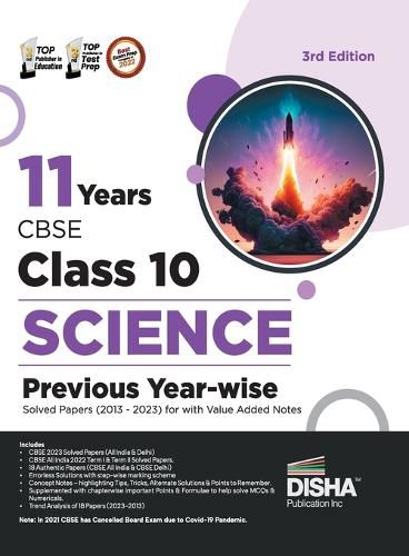 Cover image for 11 Years Cbse Class 10 Science Previous Year-Wise Solved Papers (2013 - 2023) with Value Added Notes Previous Year Questions Pyqs