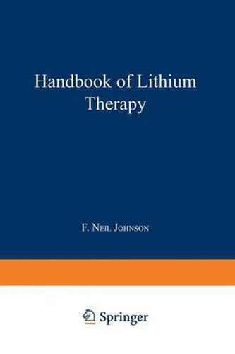 Cover image for Handbook of Lithium Therapy