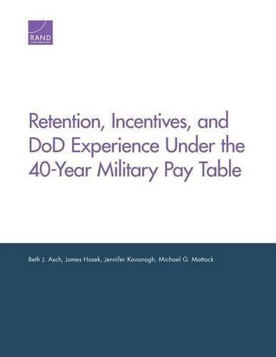 Cover image for Retention, Incentives, and DOD Experience Under the 40-Year Military Pay Table