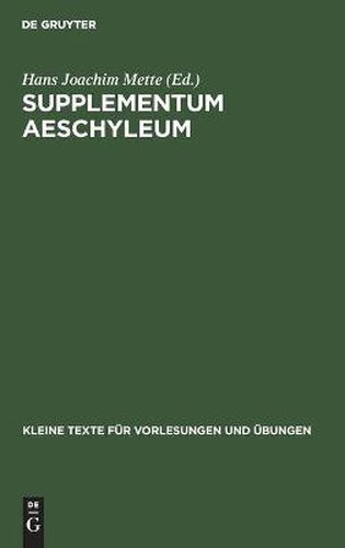 Cover image for Supplementum Aeschyleum