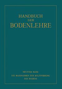 Cover image for Die Massnahmen &#438;ur Kultivierung Des Bodens