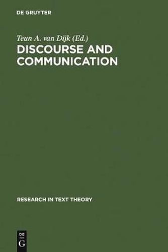 Cover image for Discourse and Communication: New Approaches to the Analysis of Mass Media Discourse and Communication