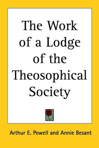 Cover image for The Work of a Lodge of the Theosophical Society