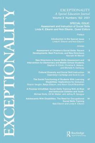 Cover image for Assessment and Instruction of Social Skills: A Special Double Issue of Exceptionality