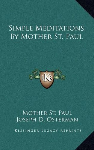 Cover image for Simple Meditations by Mother St. Paul