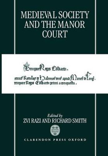 Cover image for Medieval Society and the Manor Court