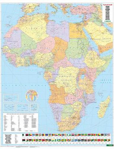 Africa Map Flat in a Tube 1:8 000 000