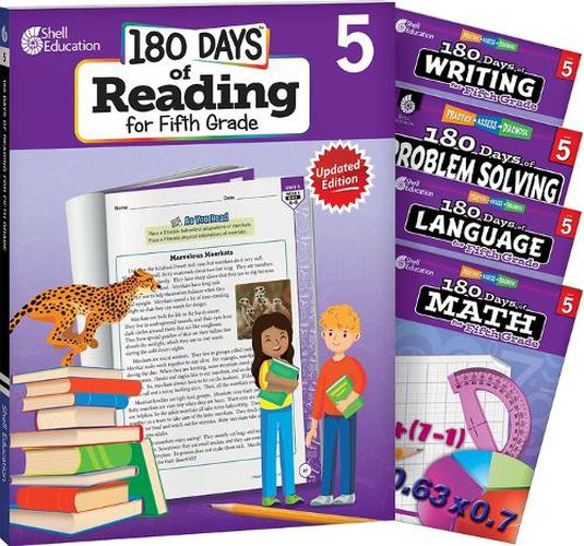 Cover image for 180 Days(tm) Reading, Math, Problem Solving, Writing, & Language for Grade 5: 5-Book Set