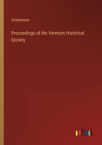 Cover image for Proceedings of the Vermont Historical Society