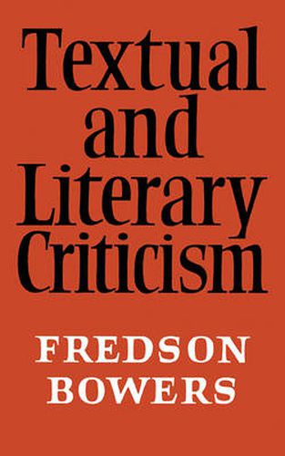 Cover image for Textual and Literary Criticism