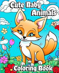 Cover image for Cute Baby Animals Coloring Book