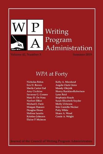 Cover image for Wpa: Writing Program Administration 42.3 (Summer 2019)