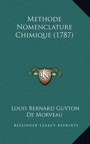 Methode Nomenclature Chimique (1787)