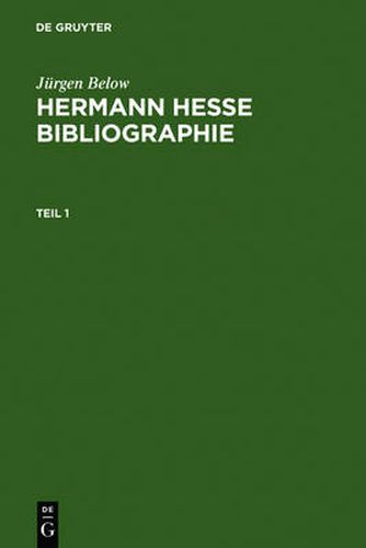 Hermann Hesse Bibliographie: Sekundarliteratur 1899-2007