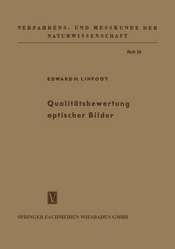 Cover image for Qualitatsbewertung Optischer Bilder