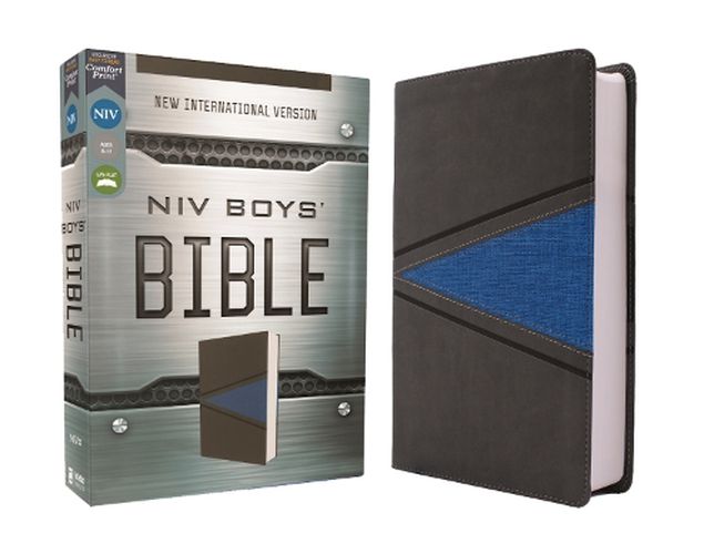 Cover image for NIV, Boys' Bible, Leathersoft, Gray/Blue, Comfort Print