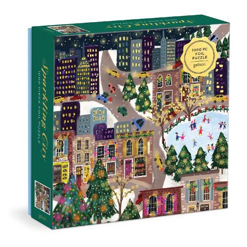 Cover image for Joy Laforme Sparkling City 1000 Piece Foil Puzzle In a Square Box