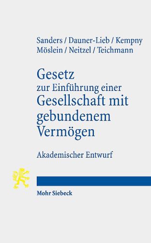 Cover image for Gesetz zur Einfuehrung einer Gesellschaft mit gebundenem Vermoegen