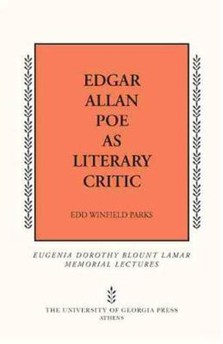 Cover image for Edgar Allan Poe as Literary Critic