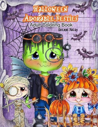 Cover image for Halloween Adorable Besties Adult Coloring Book