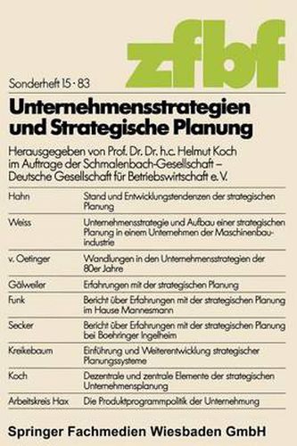 Cover image for Unternehmensstrategien Und Strategische Planung: Erfahrungen Und Folgerungen