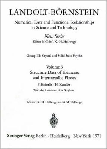 Cover image for Structure Data of Elements and Intermetallic Phases / Strukturdaten der Elemente und intermetallischen Phasen