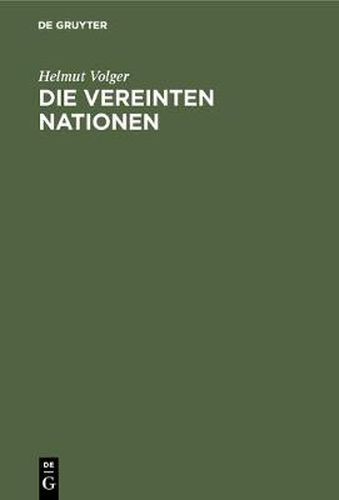 Cover image for Die Vereinten Nationen