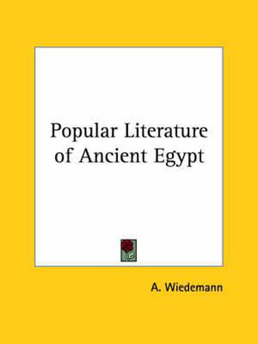 Cover image for Popular Literature of Ancient Egypt