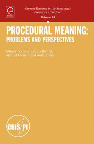 Cover image for Procedural Meaning: Problems and Perspectives