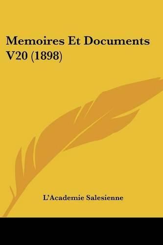 Cover image for Memoires Et Documents V20 (1898)