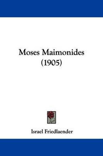 Cover image for Moses Maimonides (1905)