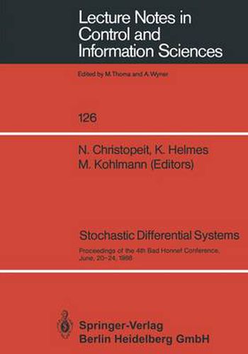 Cover image for Stochastic Differential Systems: Proceedings of the 4th Bad Honnef Conference, June, 20-24, 1988