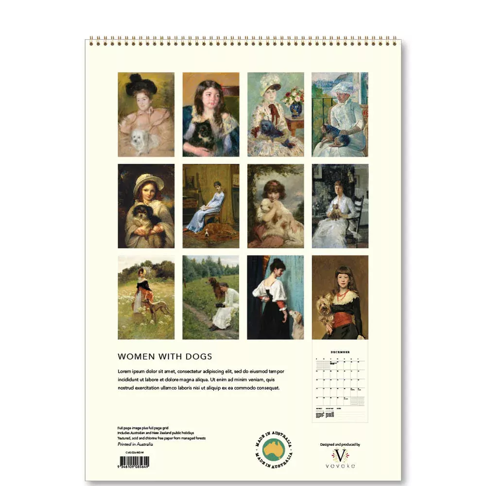 Women with Dogs Medium 2026 Calendar