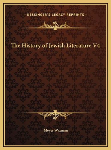 The History of Jewish Literature V4