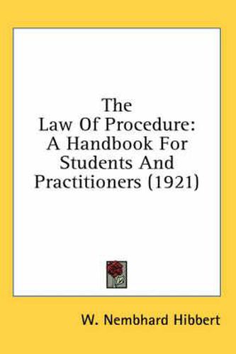 Cover image for The Law of Procedure: A Handbook for Students and Practitioners (1921)