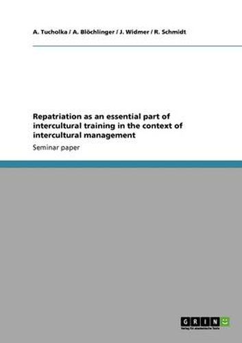 Cover image for Repatriation as an essential part of intercultural training in the context of intercultural management