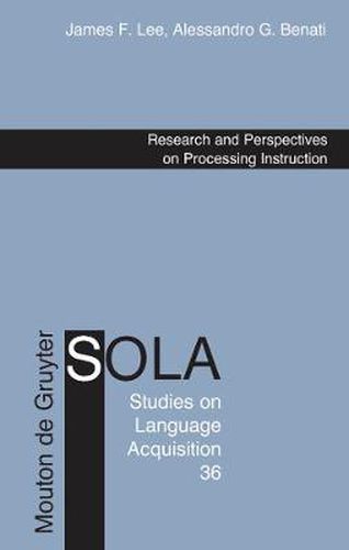 Cover image for Research and Perspectives on Processing Instruction