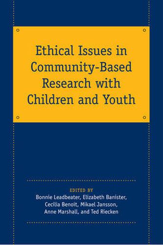 Cover image for Ethical Issues in Community-Based Research with Children and Youth