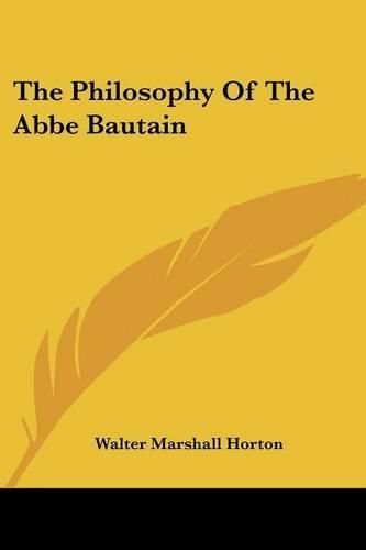 Cover image for The Philosophy of the ABBE Bautain