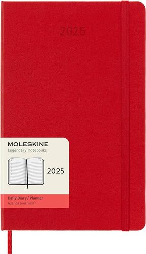 Cover image for Scarlet Red Large Daily Hardcover 2025 Moleskine Diary