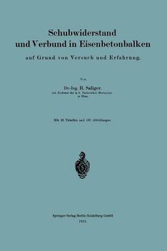 Cover image for Schubwiderstand Und Verbund in Eisenbetonbalken Auf Grund Von Versuch Und Erfahrung