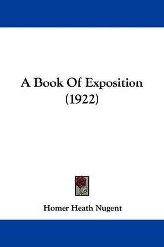 Cover image for A Book of Exposition (1922)