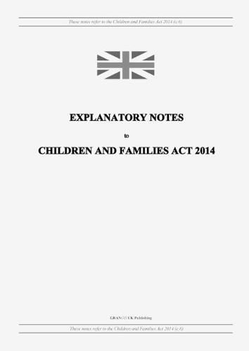 Cover image for Explanatory Notes to Children and Families Act 2014