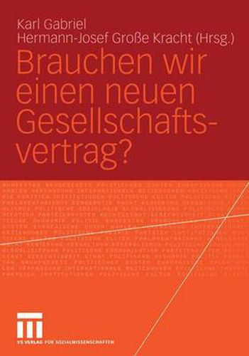 Cover image for Brauchen Wir Einen Neuen Gesellschaftsvertrag?