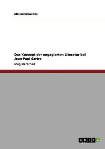 Cover image for Das Konzept der engagierten Literatur bei Jean-Paul Sartre