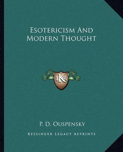 Cover image for Esotericism and Modern Thought