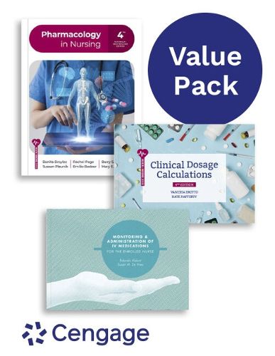 Cover image for Value Pack: Pharmacology in Nursing 4e + Clinical Dosage Calculations 4e + Monitoring and Administration of IV Medications for the Enrolled Nurse 1e